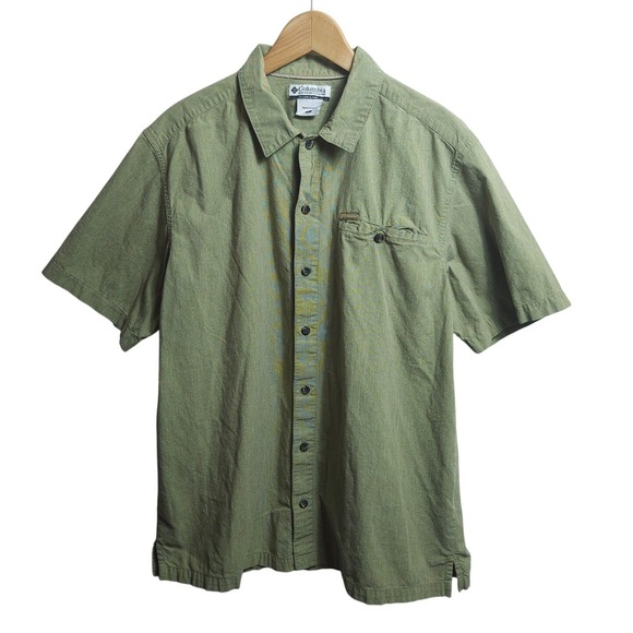 Columbia Other - Vintage Columbia Sportswear Shirt Mens Large Green Short Sleeve Gorpcore AM7559